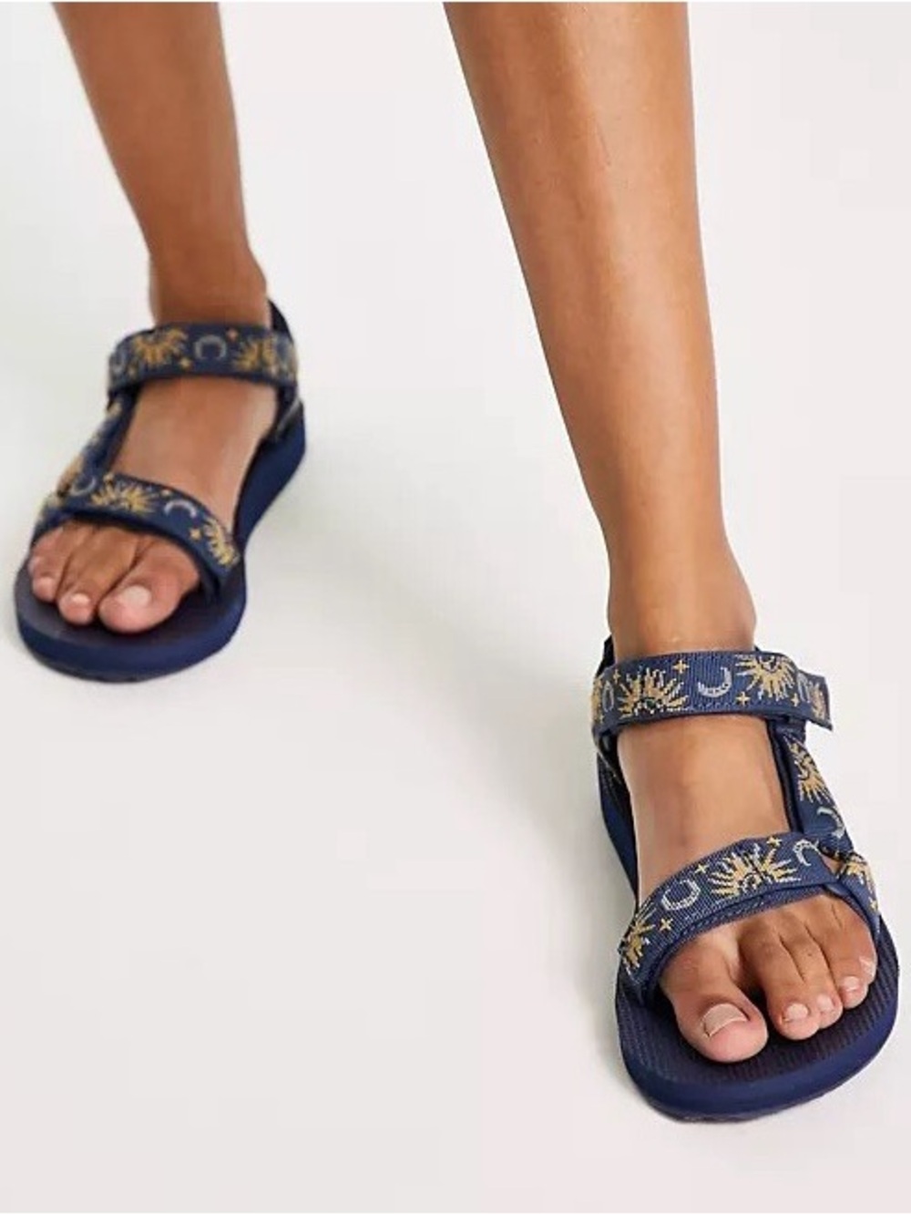 Teva Womens Original Universal Star Moon Navy Blue Sandals Shoes Size 7 NEW